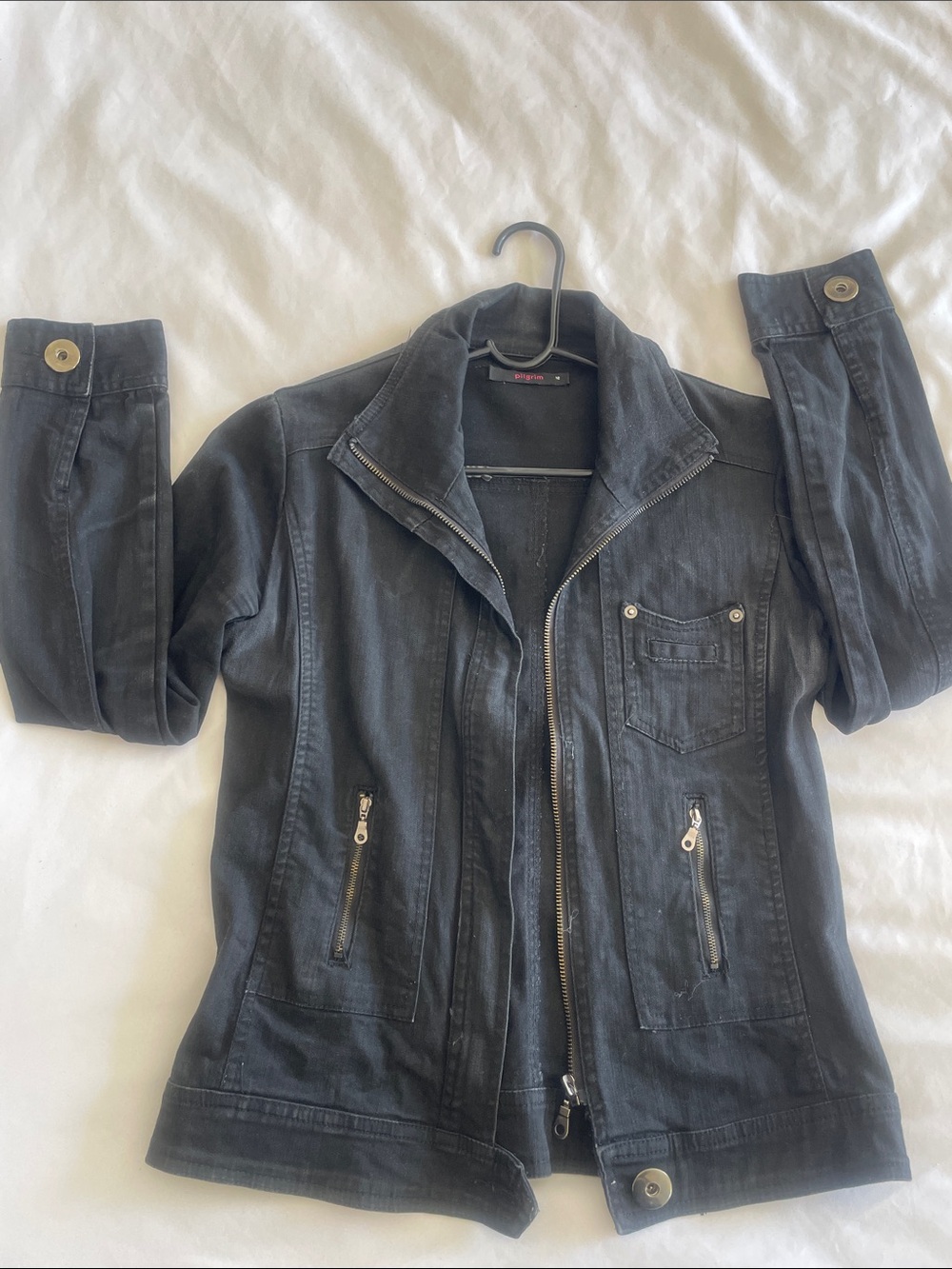 Pilgrim Black denim Jacket 8 / 10